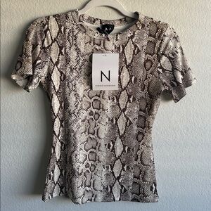 Naked Wardrobe Snake Print Short Sleeve Tee